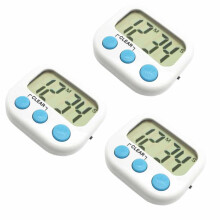Timer digitale da cucina con memoria di impostazione e allarme forte e chiaro, ideale per i compiti in cucina, esercizi e giochi, 3 pezzi