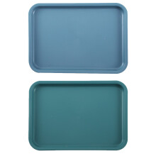 Plateau de service en plastique durable, plateau de cafétéria à texture tressée pour restauration rapide, assiette de service rectangulaire