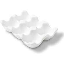 Ceramic Egg Tray For Your Home, High-Fired Solid Glazed Porcelain, Contemporary Simple Design, Microwave Oven Safe, Stylish Home Decors (6)