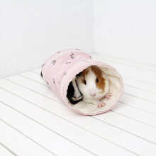 Warmer Pink Hamster Tunnelbett für Kleintiere, aus Baumwolle & Polyester