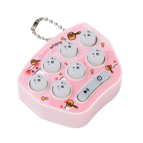 Pink Hamster Button Toy Mini Memory Game Electronic Keyring with 3 Coin Cells 1