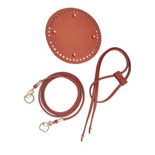 Leather Backpack Making Kits DIY PU Leather Bag Knitting-Brown