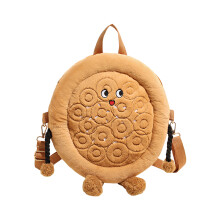 Fuzzy Naan Bread Inspired Plush Crossbody Bag Adjustable-L 1