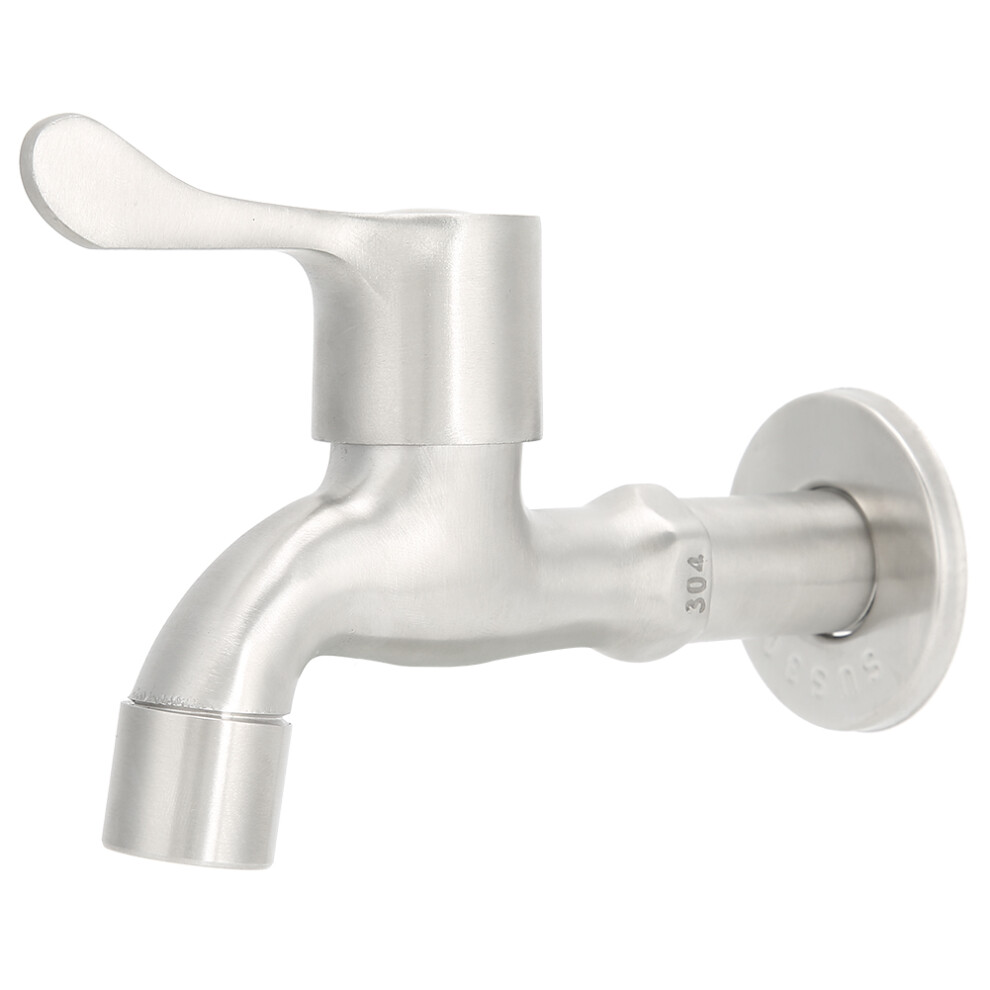 Stainless Steel Bathroom Sink Basin Cold Water Tap G1/2In Laundry Faucet 7691362258227