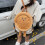 Fuzzy Naan Bread Inspired Plush Crossbody Bag Adjustable-L 1 6