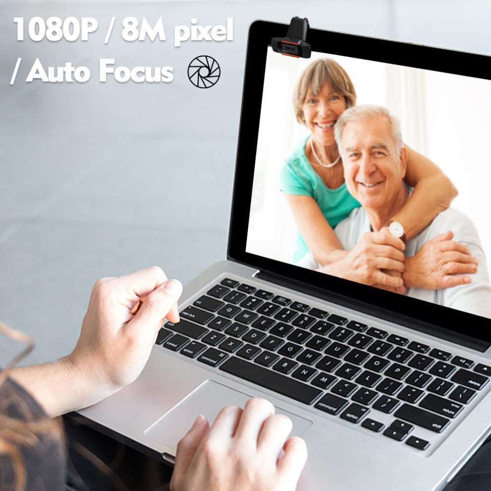 Fhd 1080P Webcam With Built-In Mic Clip-On 75 View For Laptop, Black 6921362258493