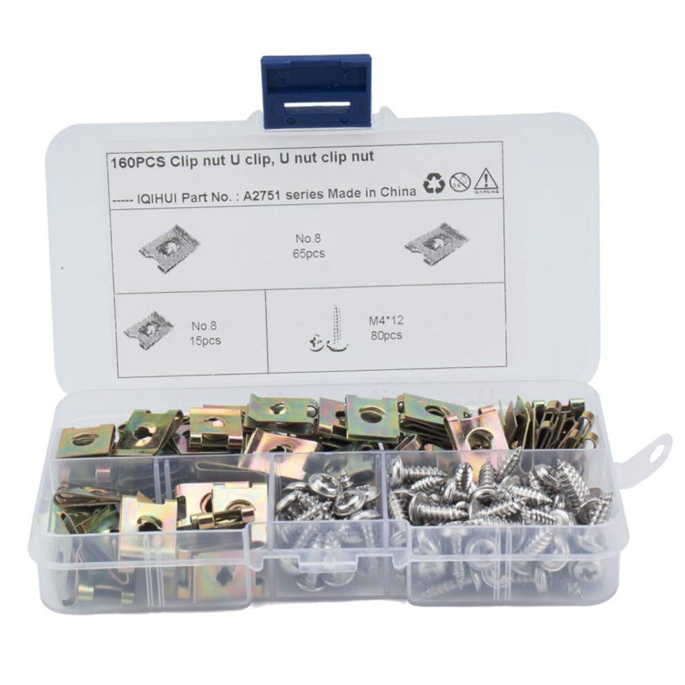 160Pcs Self Tapping Screws Manganese Steel U Clips U Nut Fasteners Motorcycle Fairing Bodywork Panel Fixing 9067246775964