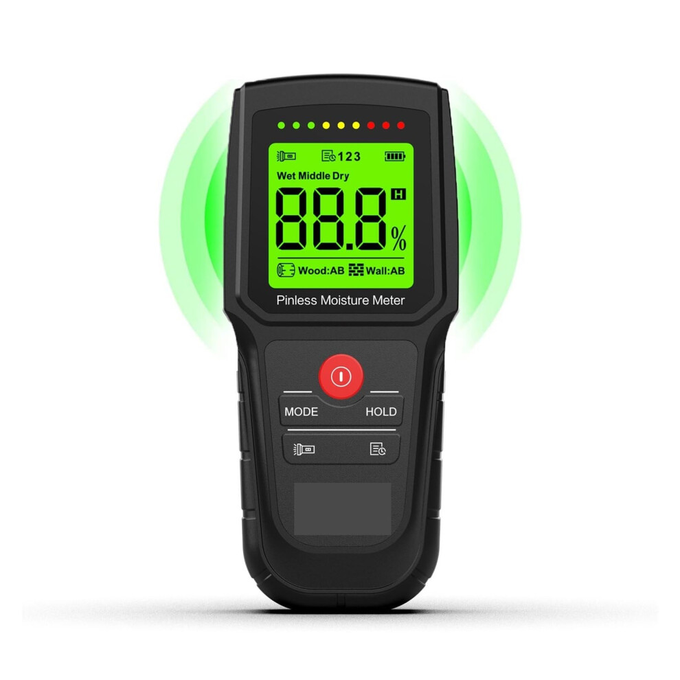 Moisture Meter, M80 Pinless Hygrometer Digital Lcd Moisture Meter For Wood/Humidity Meter For Concrete Building Wall Timber Damp Detector 9105992127412