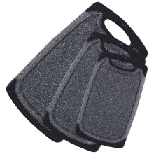 Conjunto de tábuas de corte grandes com alças antiderrapantes, superfície resistente e não porosa, com ranhuras para suco, ideais para a cozinha