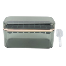Stampo per cubetti di ghiaccio, vassoio per ghiaccio in silicone con sistema di stoccaggio integrato, contenitore per cubetti di ghiaccio congelato