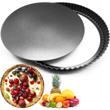Compagnon idéal pour un repas romantique : moule à tarte antiadhésif à fond amovible, surface antiadhésive facile à nettoyer, taille parfaite