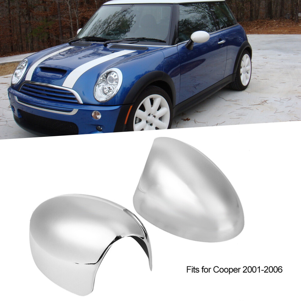2Pcs Abs Chrome Rear View Mirror Cover Fits For Cooper 2001-2006 8461362267562