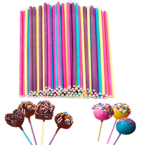 Στικ Cake Pops Rainbow Πολύχρωμα, Μήκος 150mm Δεν χρησιμοποιείται για φούρνο. Για 1
