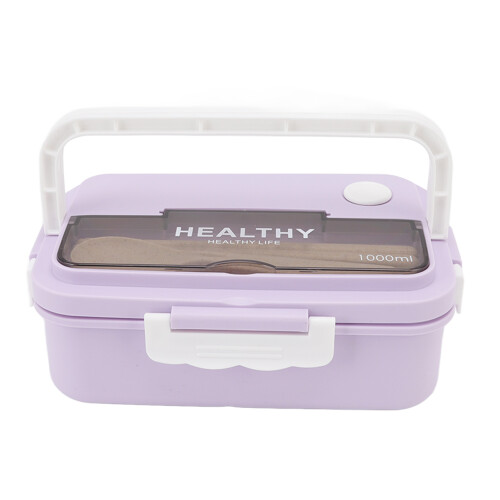 Bento Box, Στεγανό με Λαβή, Πολυπροπυλένιο Κατάλληλο για Τρόφιμα, 3 Θέσεις, Κατάλληλο