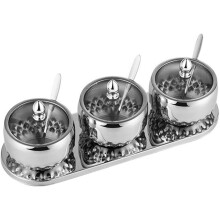 Elegant Seasoning Jar, Premium Quality 304 Stainless Steel Sugar Bowl For Multi-scenario Application In Home, Kitchen, Hotel, Cafe
