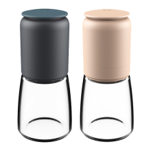 Moulin à épices Easy Spice Change, broyeur en céramique compatible lave-vaisselle pour gros sel et épices, récipient en verre portable avec