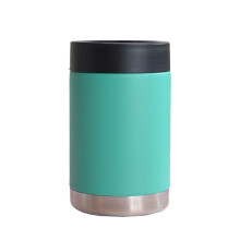 Porta-latas de aço inoxidável que mantém a temperatura por mais tempo, com isolamento de parede dupla para latas finas, design fácil de segurar e