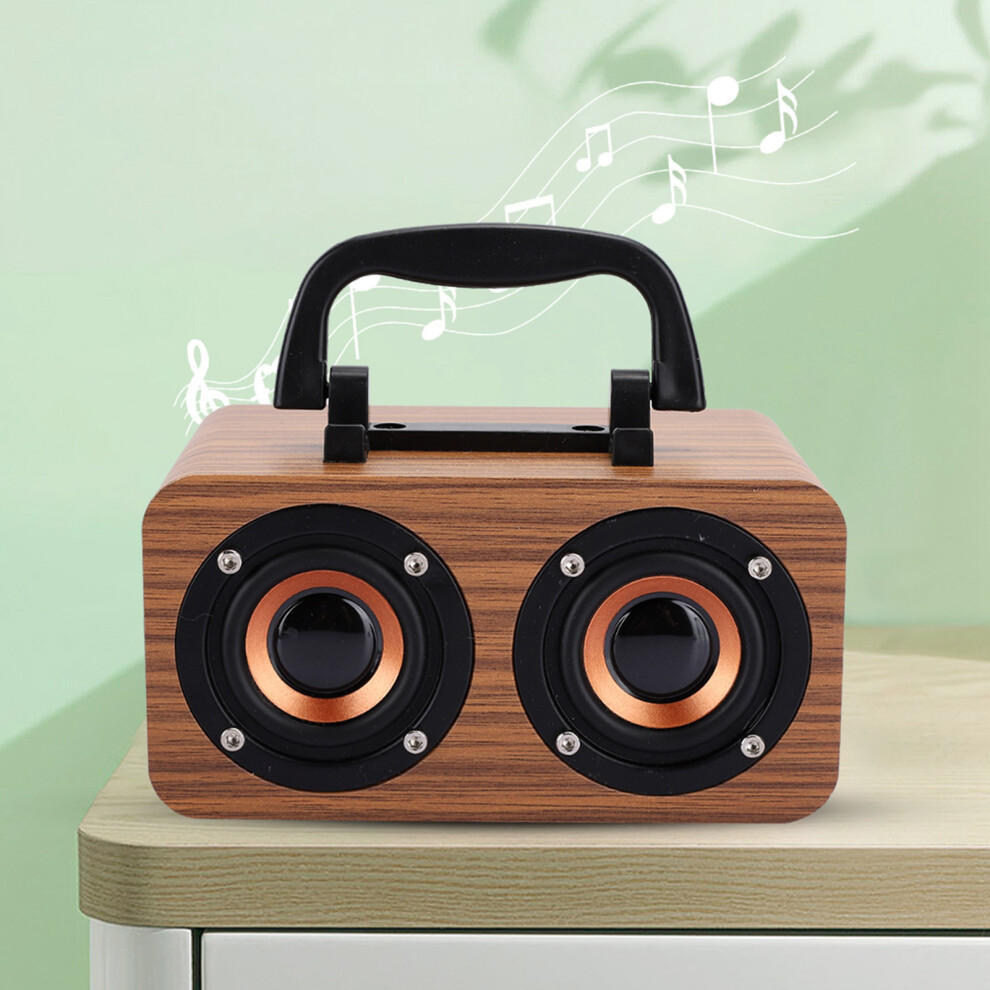 Elegant Wood Bluetooth Speaker 360 Stereo Sound For Phone And Pc Grain 8771362275420