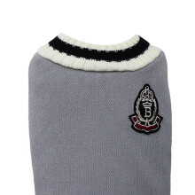 Graues Hundestrickpullover V-Ausschnitt Hundeweste Weich und atmungsaktiv L
