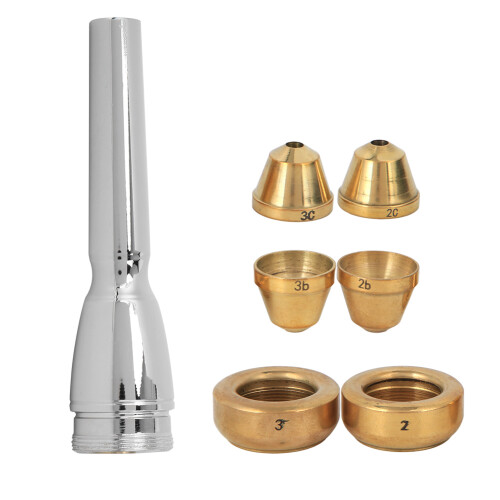Messing Trompeten-Mundstück-Set 2B 2C 3B 3C, Silber, 8 cm 1