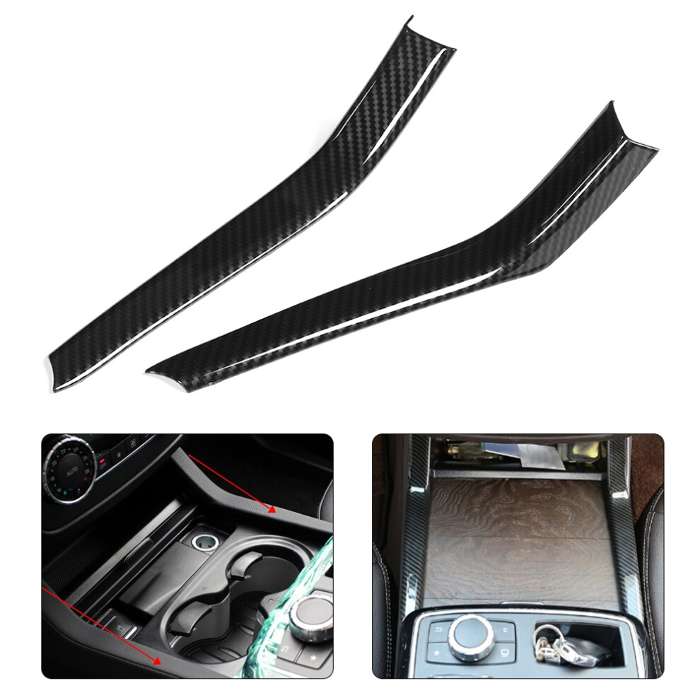 2Pcs Carbon Fiber Style Water Cup Holder Trim For Gle Gls Ml Gl W166 X166 6951362278610