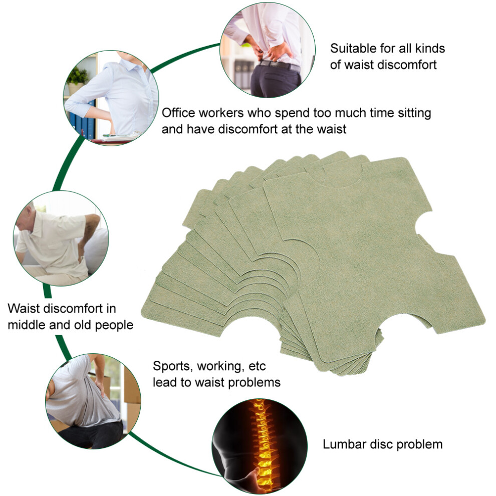 10pcs Self-Heating Moxibustion Lumbar Patches for Pain Relief