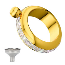 Braccialetto portabottiglie da donna, design creativo. Braccialetto in acciaio inox 304 con cristallo AB, design a prova di perdite per liquidi non