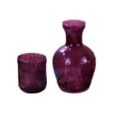 Contenitore per bevande da comodino con robusto vetro spesso, set di bottiglie d'acqua vintage da comodino, elegante decorazione da tavolo adatta a