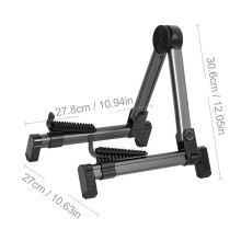 Faltbarer Aluminium-Gitarren-A-Frame-Ständer für E-Gitarre & Ukulele, Schwarz