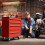 AREBOS AREBOS 5-Drawer Tool Cabinet Garage Tool Chest with Wheels Workshop Tool Storage Lockable Red 2