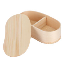 Bento-Box mit Trennwänden, Naturholz, insekten- und schimmelresistent, japanisches Design, langlebig verarbeitet, geeignet für Büro oder Schule,
