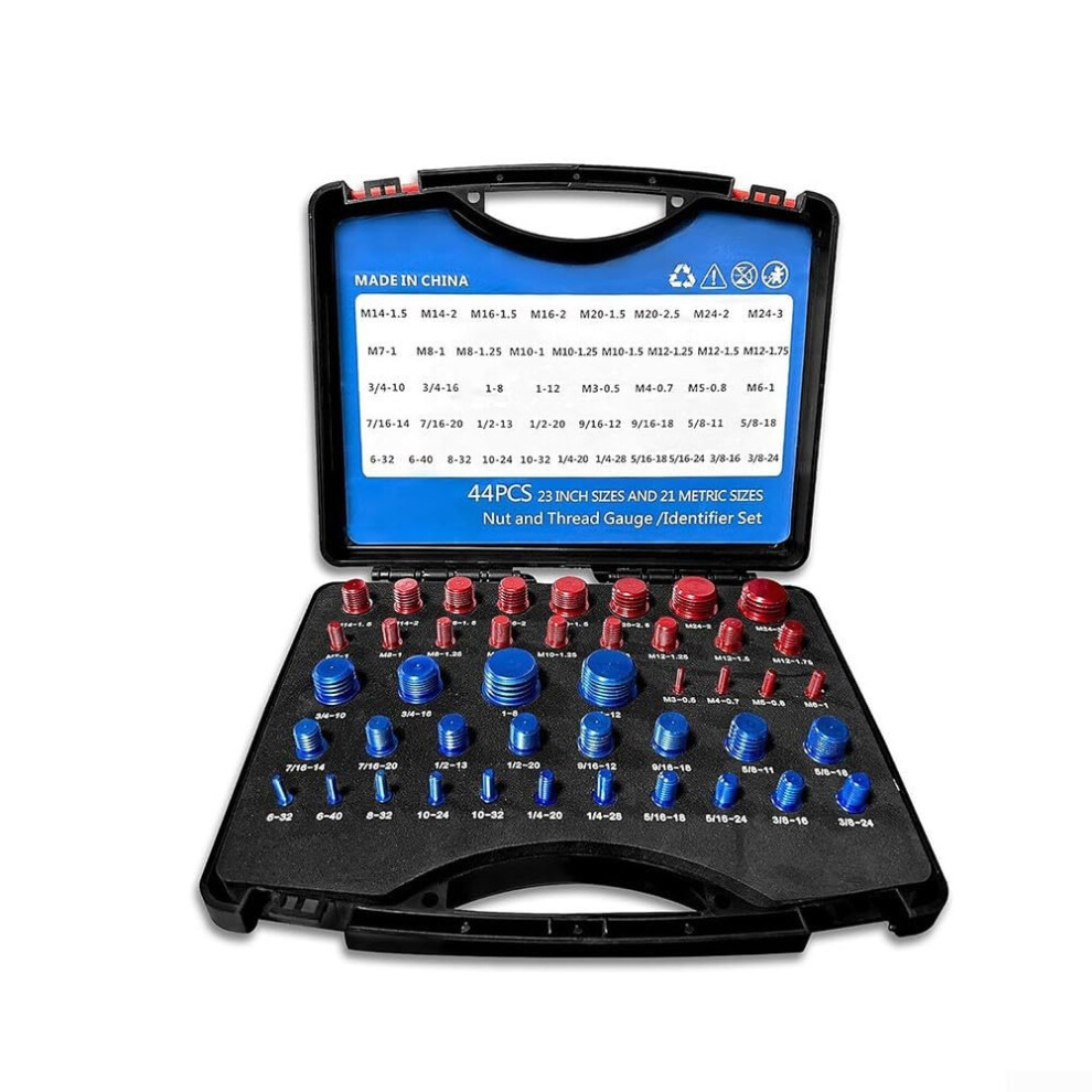 44-Piece Nut And Bolt Thread Gauge Set, For Accurate Sae, And Metric Measurements 9067246778071