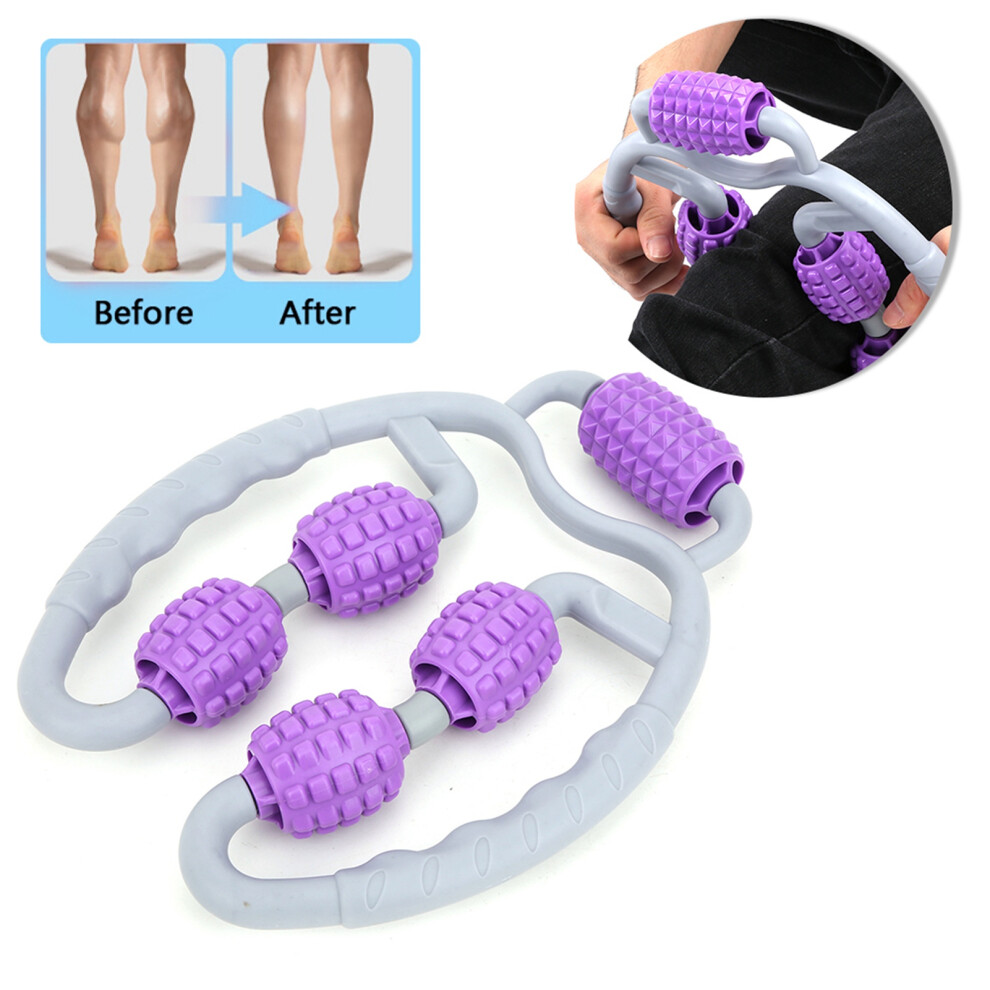 Purple Clamp Leg Massager Handheld 360 All Surrounded Relax Calf Muscle Yoga Equipment