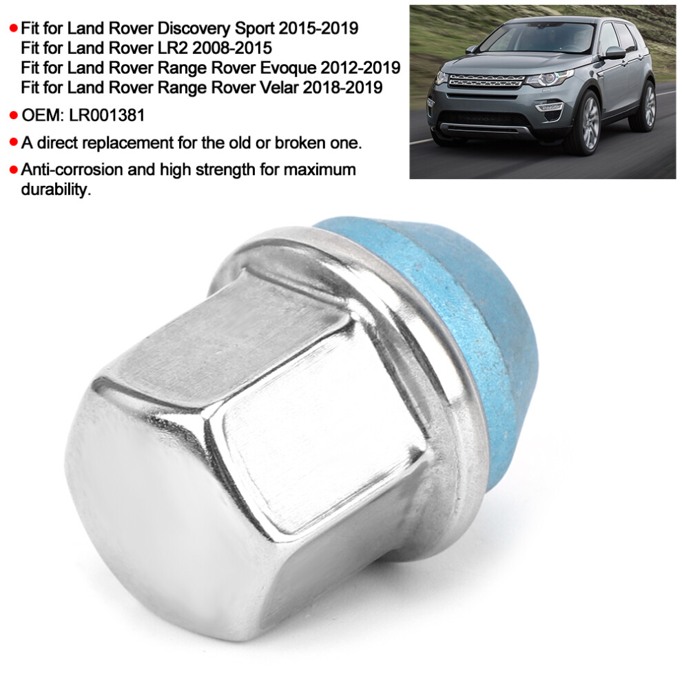 5Pcs Steel Wheel Nuts Set For Land Rover Discovery Lr2 Evoque Velar Silver 5031362279563