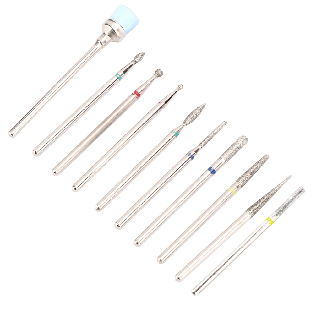 10pcs Tungsten Steel Nail Drill Bits Set for Manicure & Pedicure