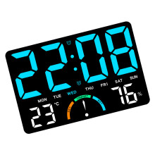 Energiezuinige digitale wandklok met duidelijk-blauw licht