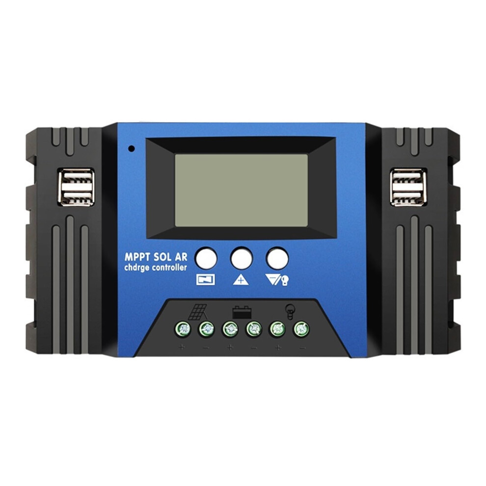 100A/60A/50A/40A/30A 12V/24V Auto Solar Charge Controller Mppt Controllers Lcd Dual Usb Output Solar Panel Pv Regulator(30A) 9067246778354
