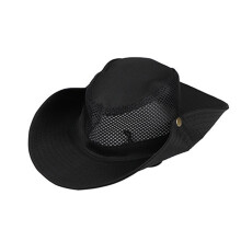 Schwarzer Mesh-Atmungsaktive Bucket Hat für Angelausflüge Sonnenschutz