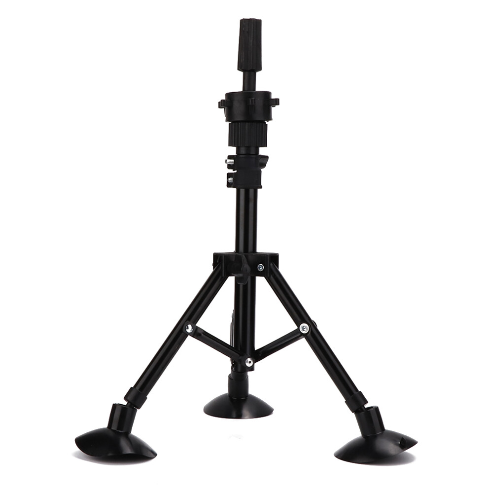 Unisex Black Wig Head Tripod - Adjustable Mannequin Holder For Hairdressing