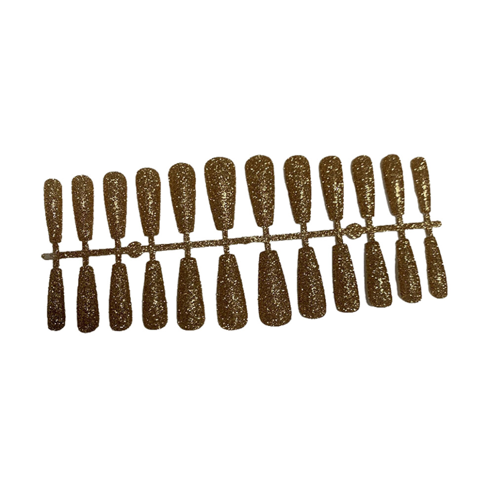 Gold (Gold) 24 Pcs False Nails Artificial Nail Tips Ple Operation Fingernail Decal