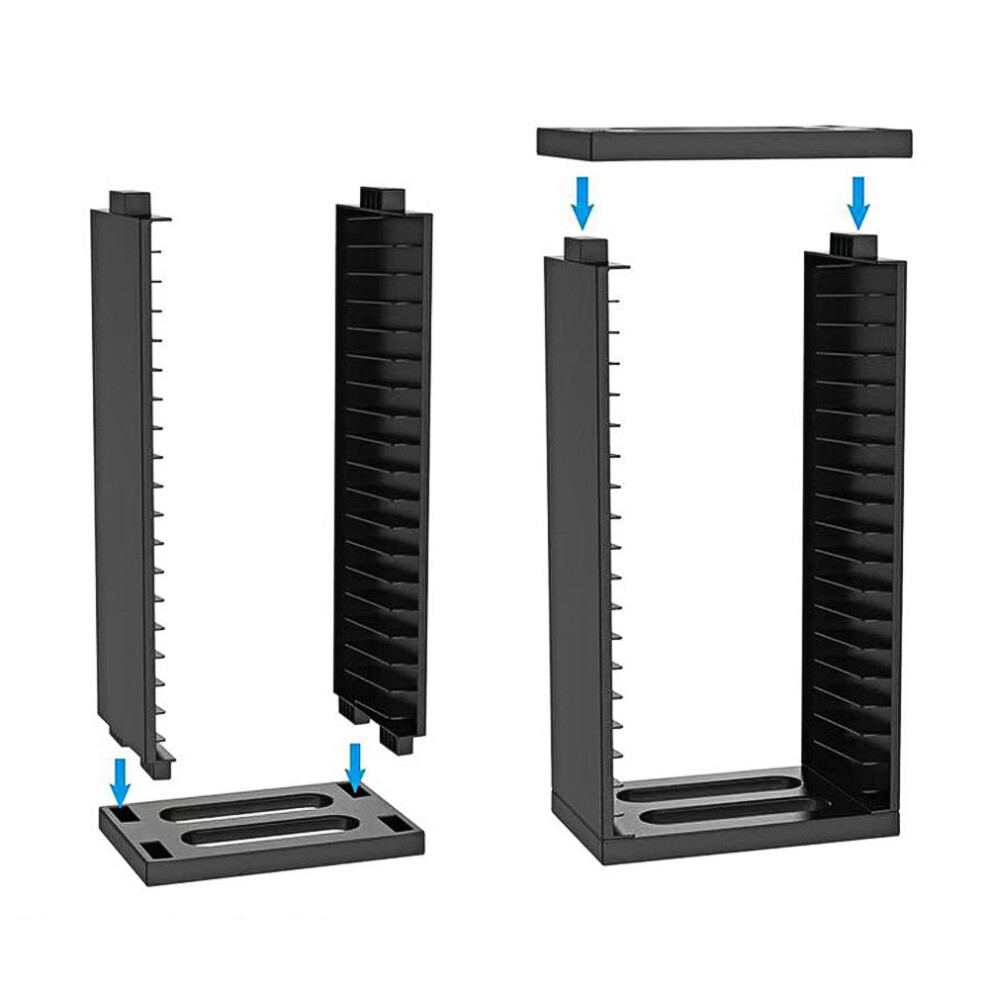 19221 Abs Double Layer Game Disc Storage Shelf Stand For Ps4 Slim/Pro Black 5061362283116