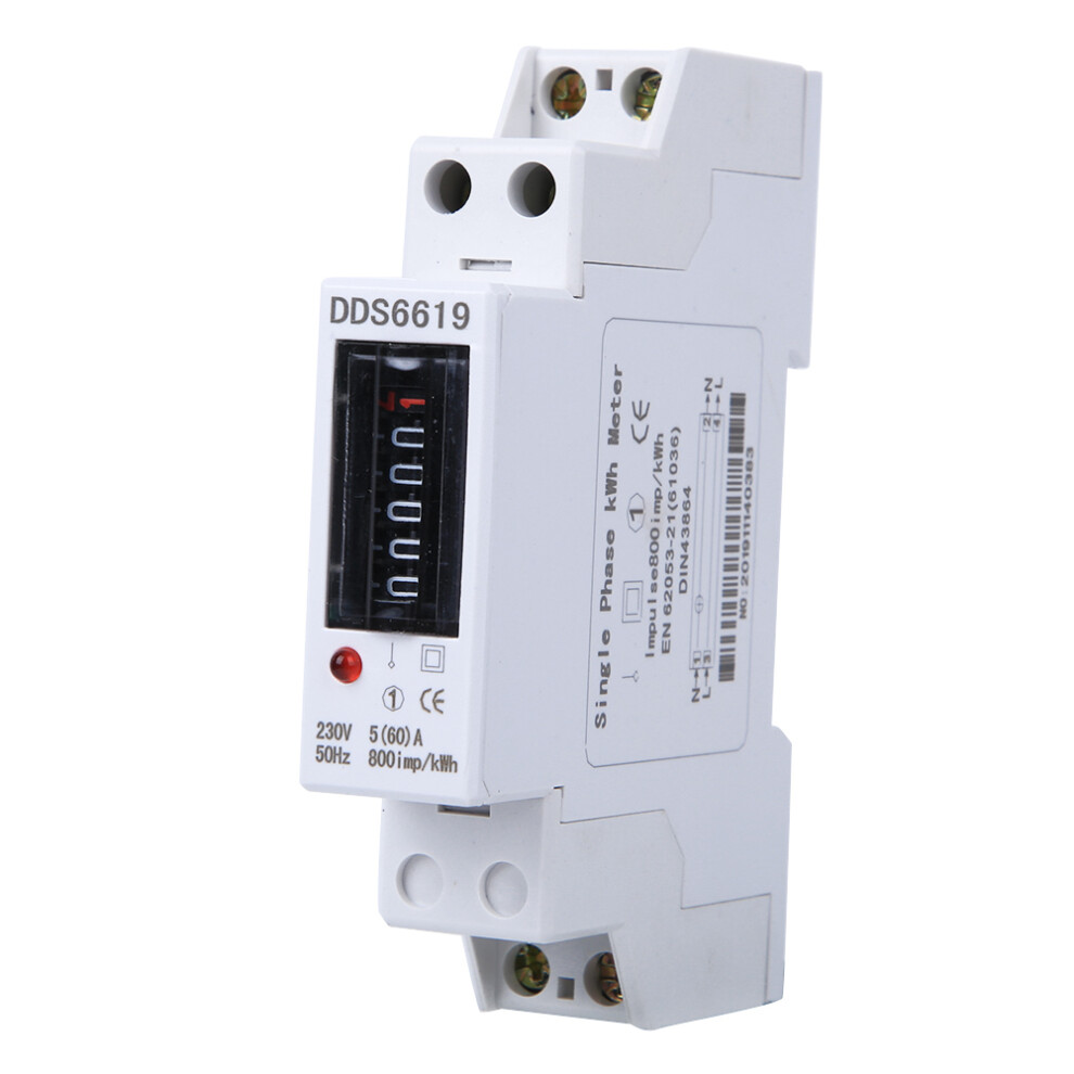 Energy Meter Din Rail 1P Single Phase 230V Dds6619-001-5 60A 3571362285604