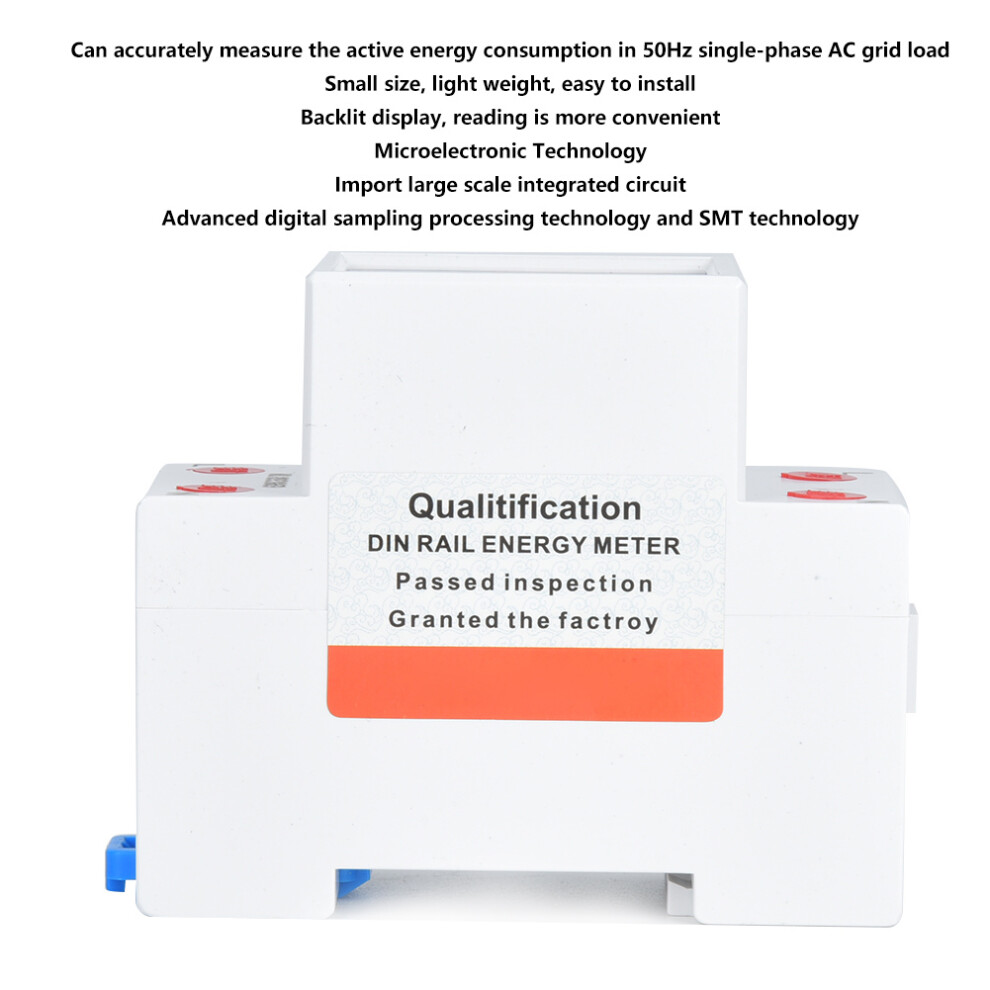 Dds6619 Compact Din Rail 2P Power Meter - Easy Install & Backlight 4951362285696