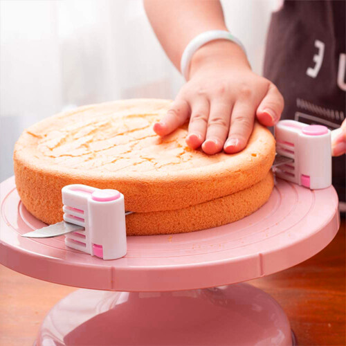 Επαγγελματικός κόφτης κέικ DIY, ρυθμιζόμενος ισοπεδωτής 5 στρώσεων για ομοιόμορφο 1