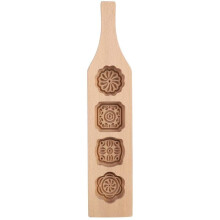 Ungiftige Mondkuchenform aus Holz, traditionelles chinesisches Design, handgefertigte Backform mit 4 Blumenmuster, wiederverwendbare DIY-Kuchenform,