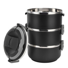 Mikrowellengeeignete, isolierte Lunchbox aus Edelstahl mit Silikonring, auslaufsicher und kompakt – ideal für die Zubereitung von Mahlzeiten,