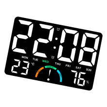 Contemporary LED Wall Clock With Temperature-white light
