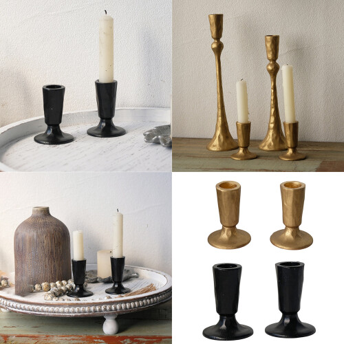 Candlestick Candle Holders Iron Taper Candle Holders for-Black 2