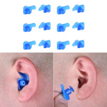 6 Pairs Adult Silicone Ear Plugs Blue Spiral Dustproof for Swimming Diving
