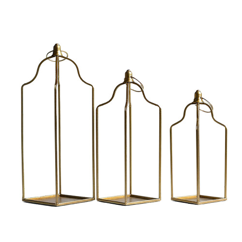 3 Piece Tabletop Candle Holders Iron Decorative Centerpieces
